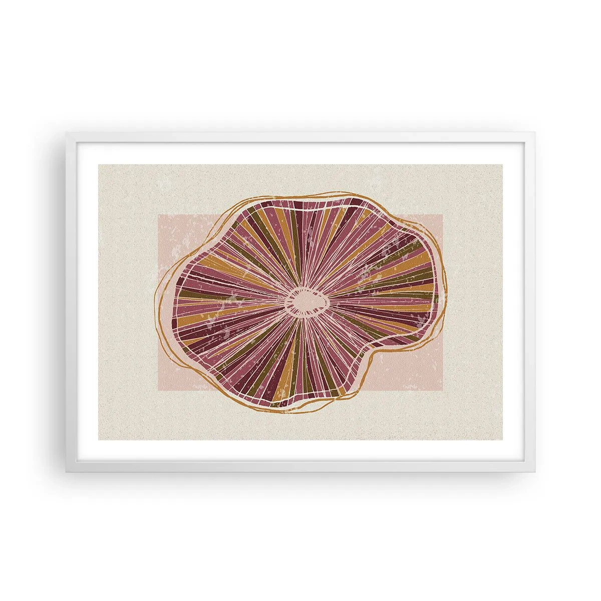 Poster in een witte lijst - Stralende abstractie - 70x50 cm