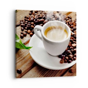 Schilderen op canvas - Koffie op de bank - 30x30 cm