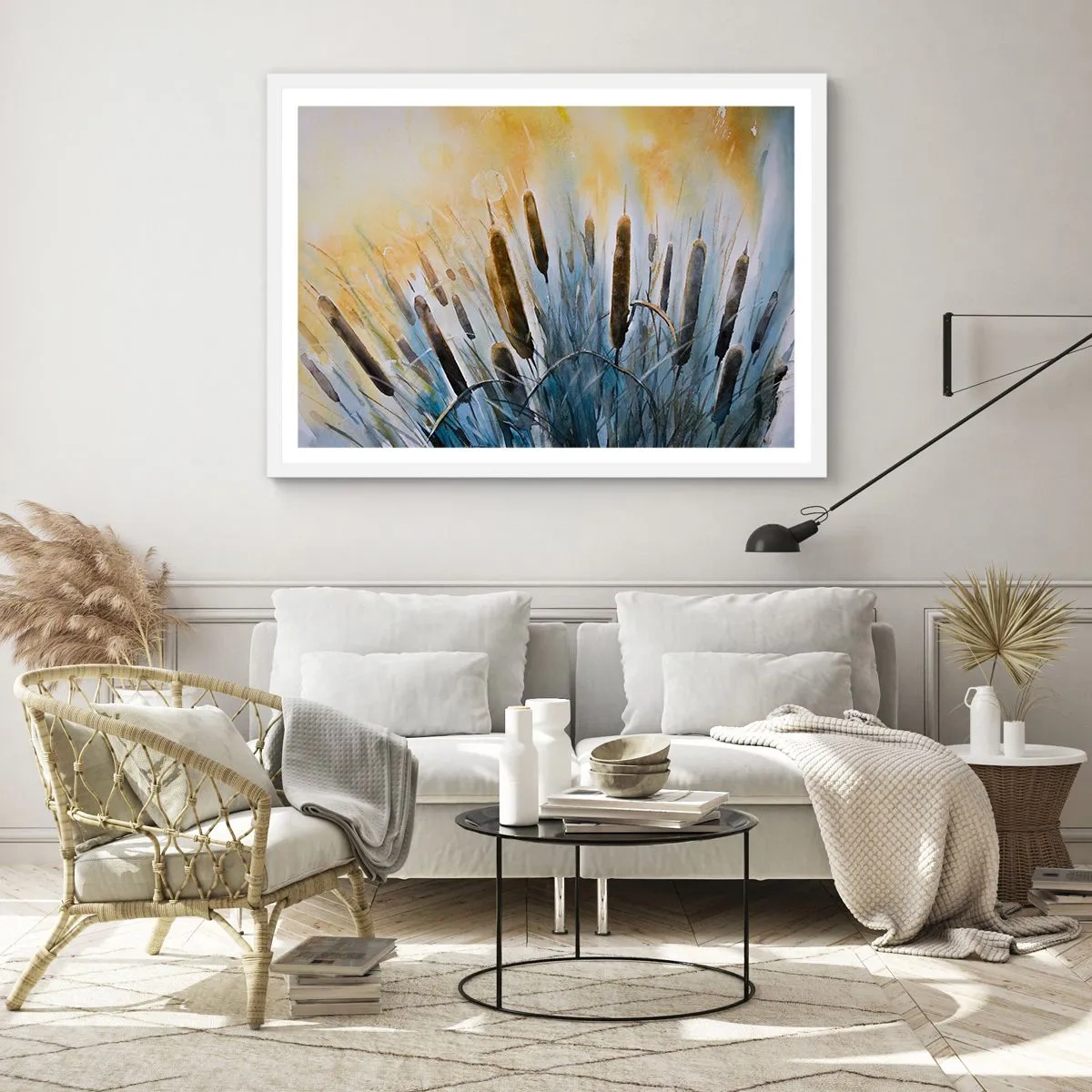 Poster in een witte lijst - De kou van het water, de hitte van de zon - 40x30 cm