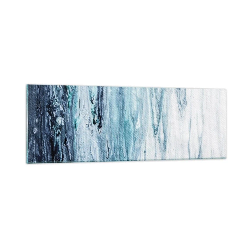 Schilderen op glas - Blauwe ijspegels - 90x30 cm