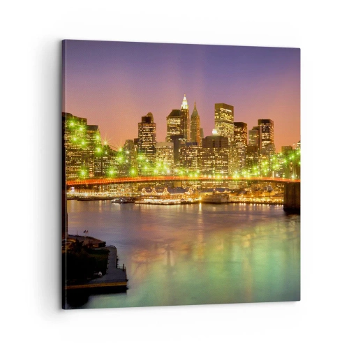 Schilderen op canvas - Het licht gaat hier nooit uit - 60x60 cm