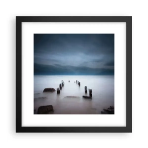Poster in een zwarte lijst - Peinzend meer - 30x30 cm