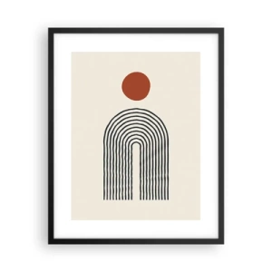 Poster in een zwarte lijst - Magnetisme van vormen en kleuren - 40x50 cm