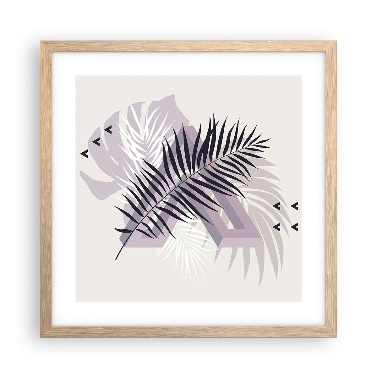 Een poster in een licht eiken lijst - De schaduw van de schaduw - 40x40 cm