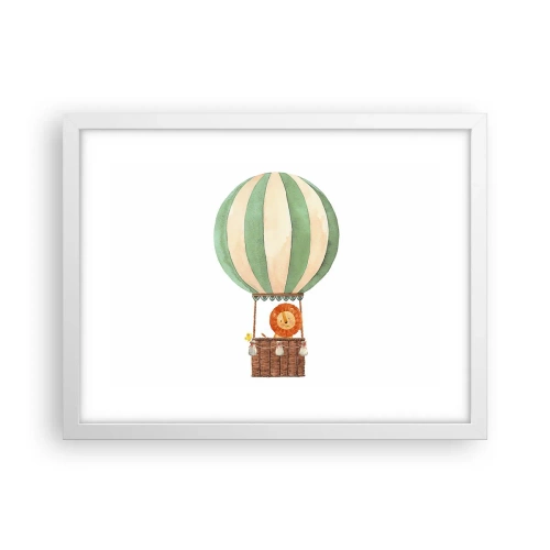 Poster in een witte lijst - Leons reizen - 40x30 cm