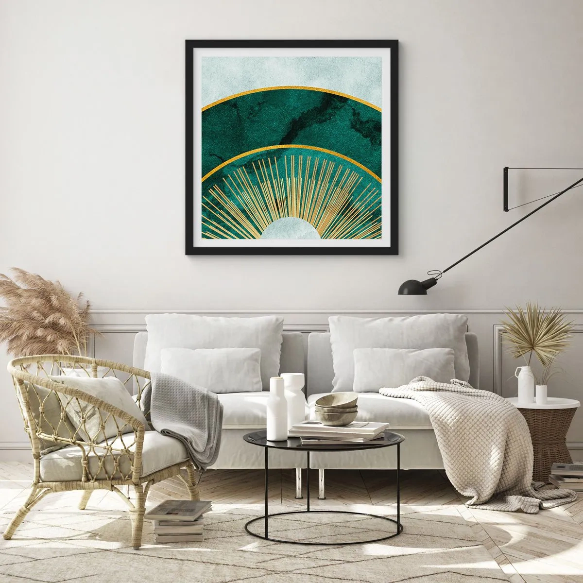 Poster in een zwarte lijst - Een ander zonnestelsel - 30x30 cm