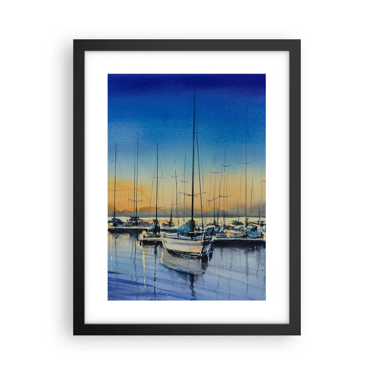 Poster in een zwarte lijst - Einde van een goede dag - 30x40 cm