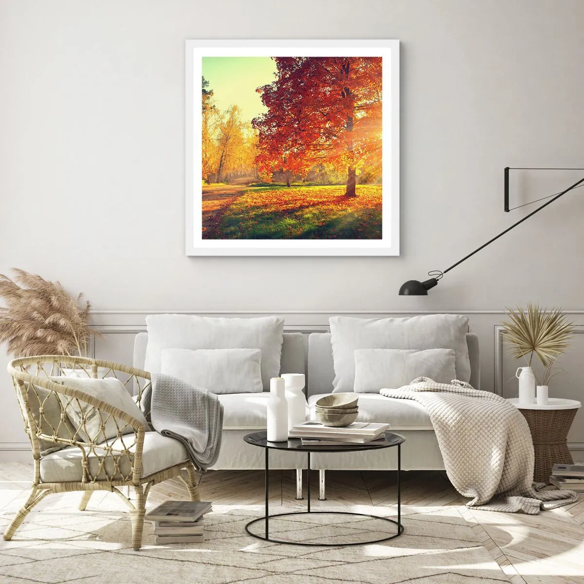 Poster in een witte lijst - Rood is mooi - 60x60 cm