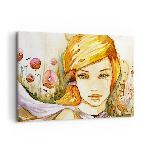 Schilderen op canvas - Een smaragdgroene look die woede kalmeert - 100x70 cm