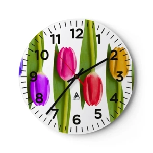 Wandklok - Klok - Regenboog compositie - 30x30 cm