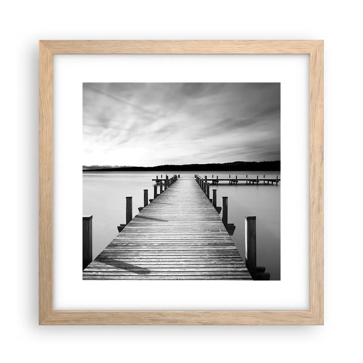 Een poster in een licht eiken lijst - Bij de waterput - vrede - 30x30 cm