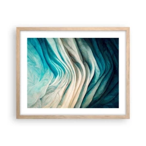 Een poster in een licht eiken lijst - Blauwe onverzadigbaarheid - 50x40 cm