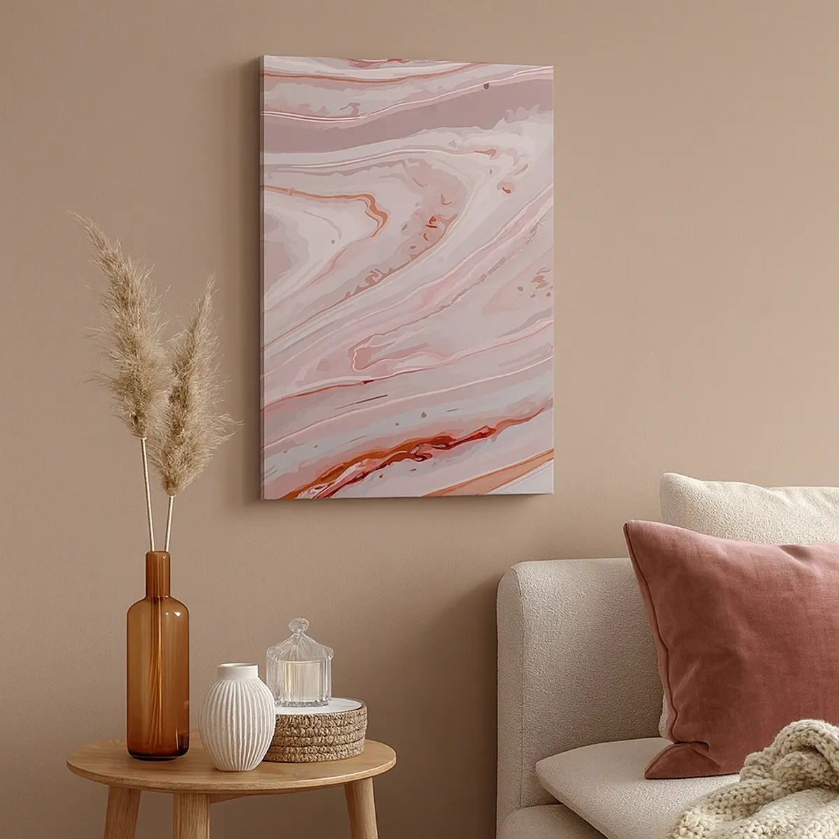 Schilderen op canvas - Roze vloeistof - 50x70 cm