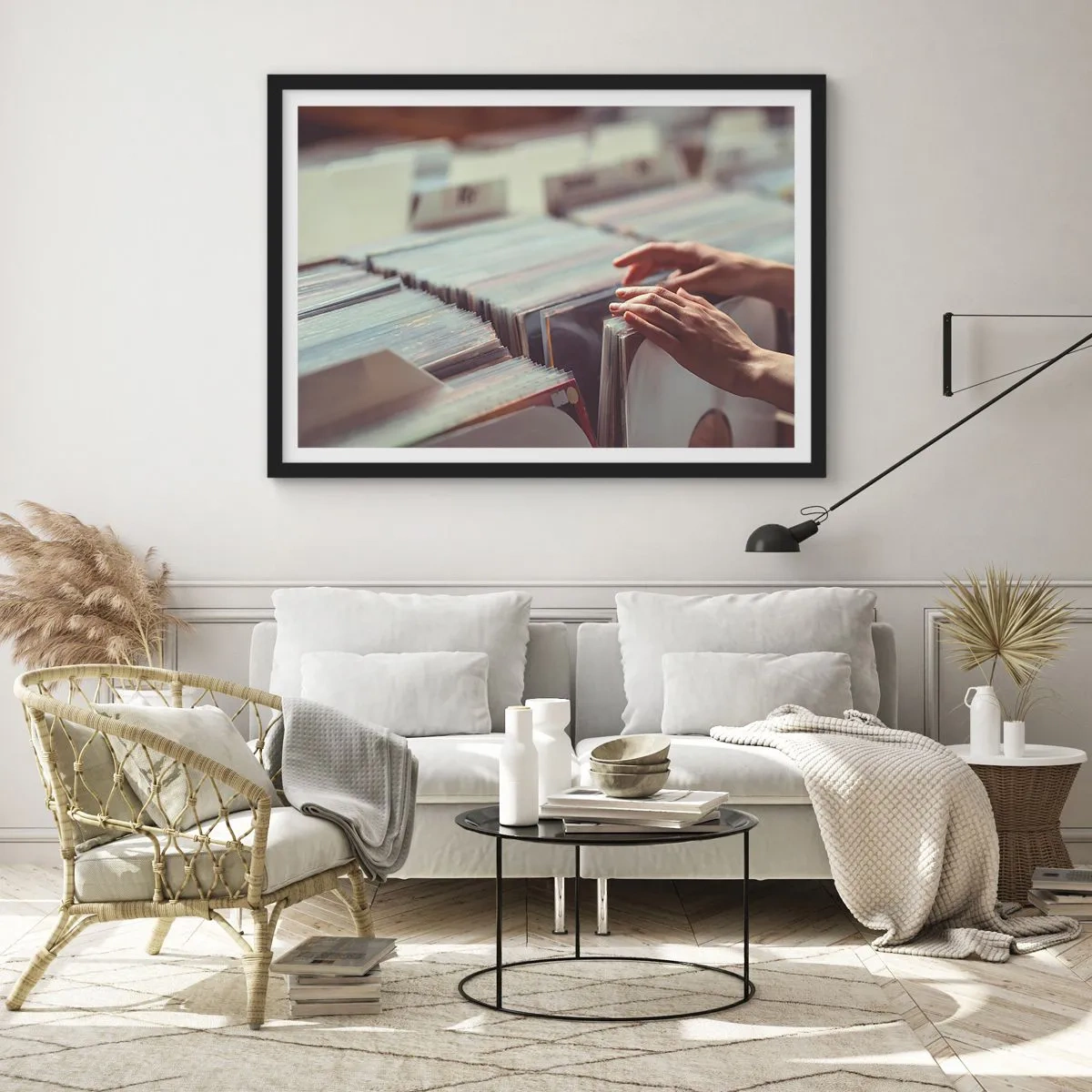 Poster in een zwarte lijst - Op zoek naar emoties - 70x50 cm