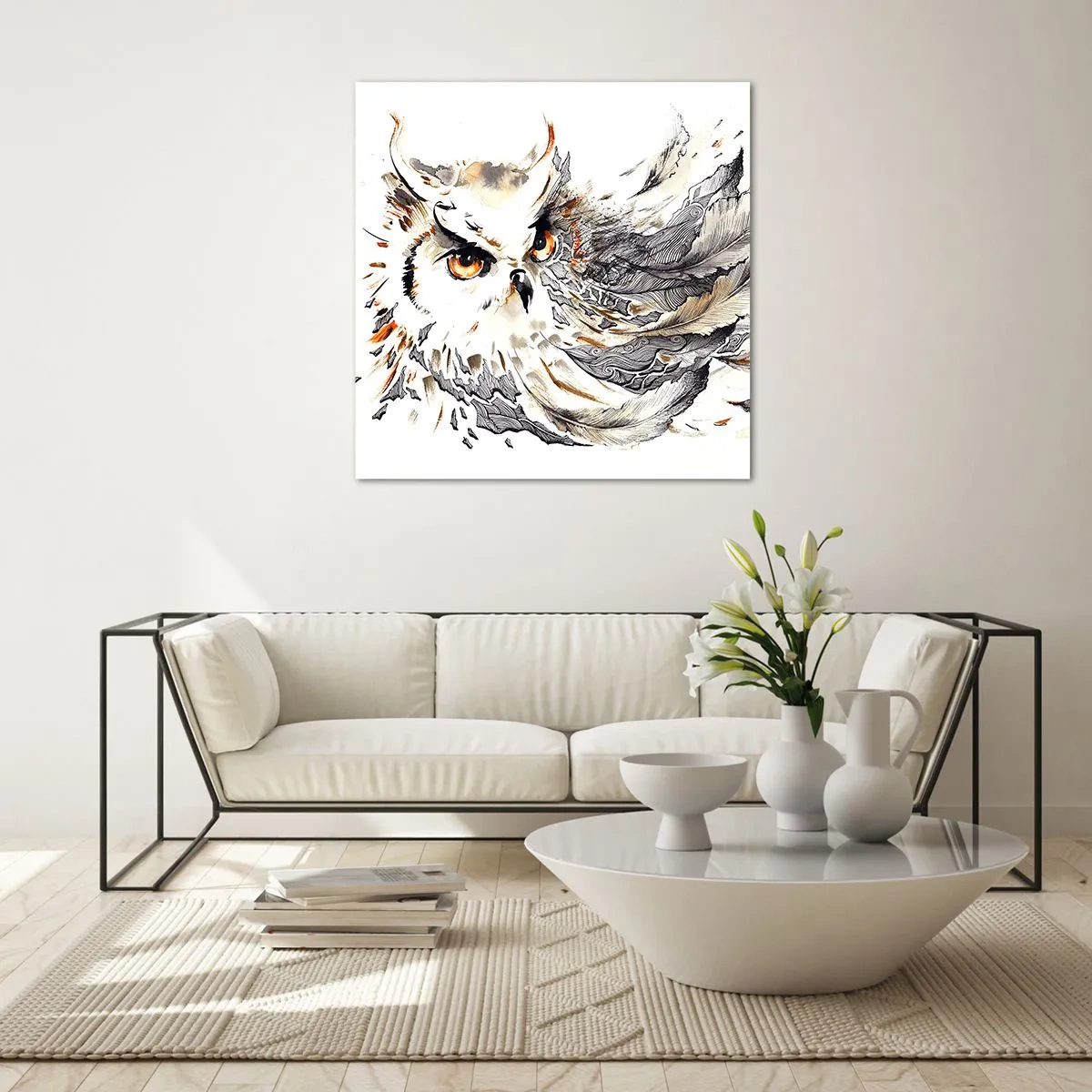 Schilderen op glas - Ze kwam uit de wereld van magie - 50x50 cm