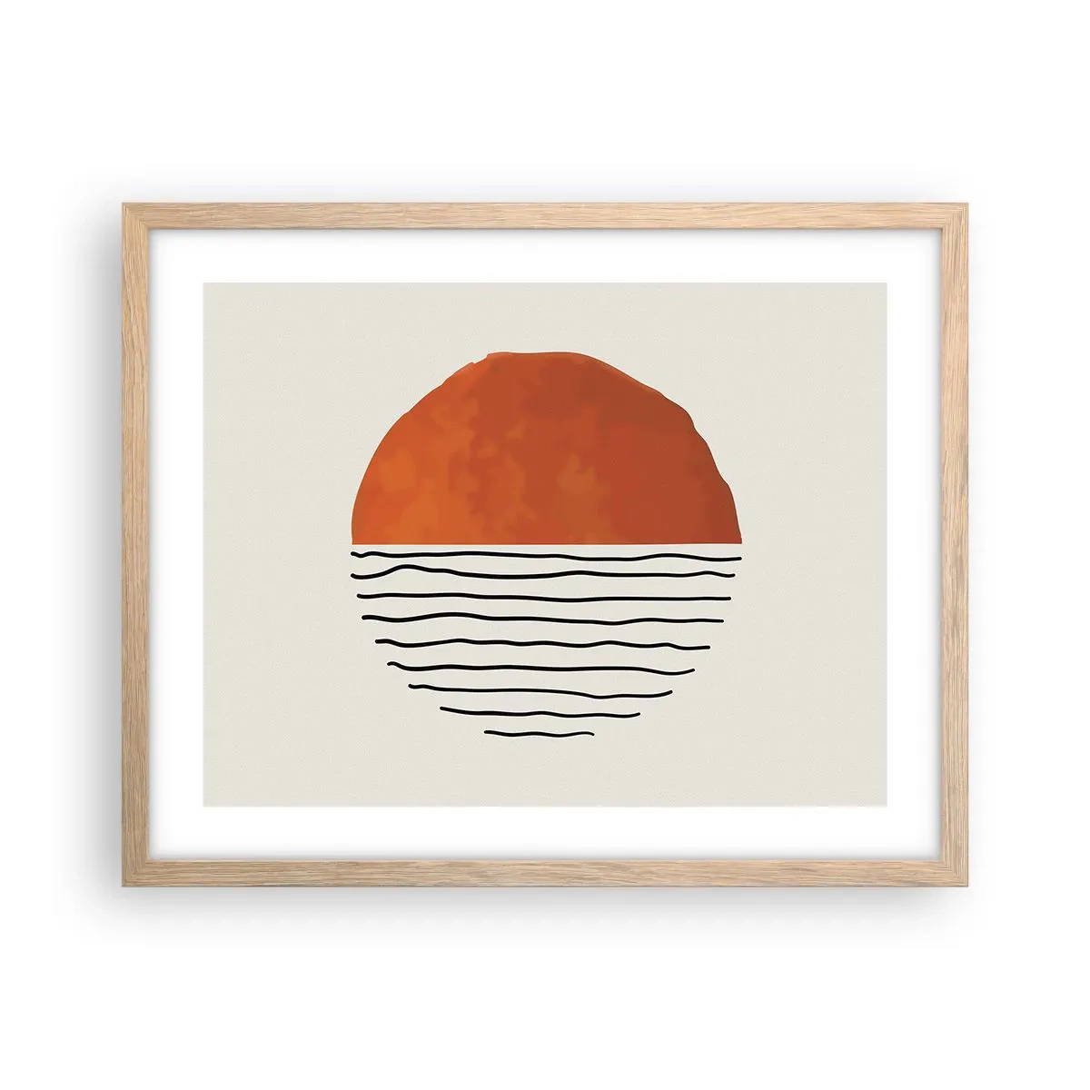 Een poster in een licht eiken lijst - In het Japanse klimaat - 50x40 cm
