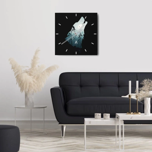 Wandklok - Klok - De stem van de bosnacht - 40x40 cm