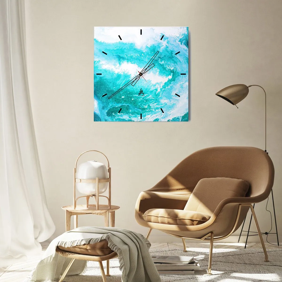 Wandklok - Klok - In de kern van het element - 30x30 cm