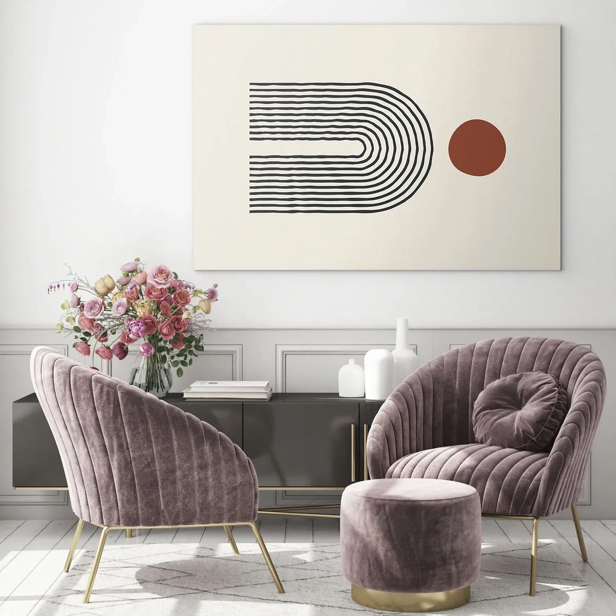 Schilderen op glas - Magnetisme van vormen en kleuren - 100x70 cm