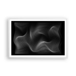 Poster in een witte lijst - Dans van licht in de ruimte - 91x61 cm