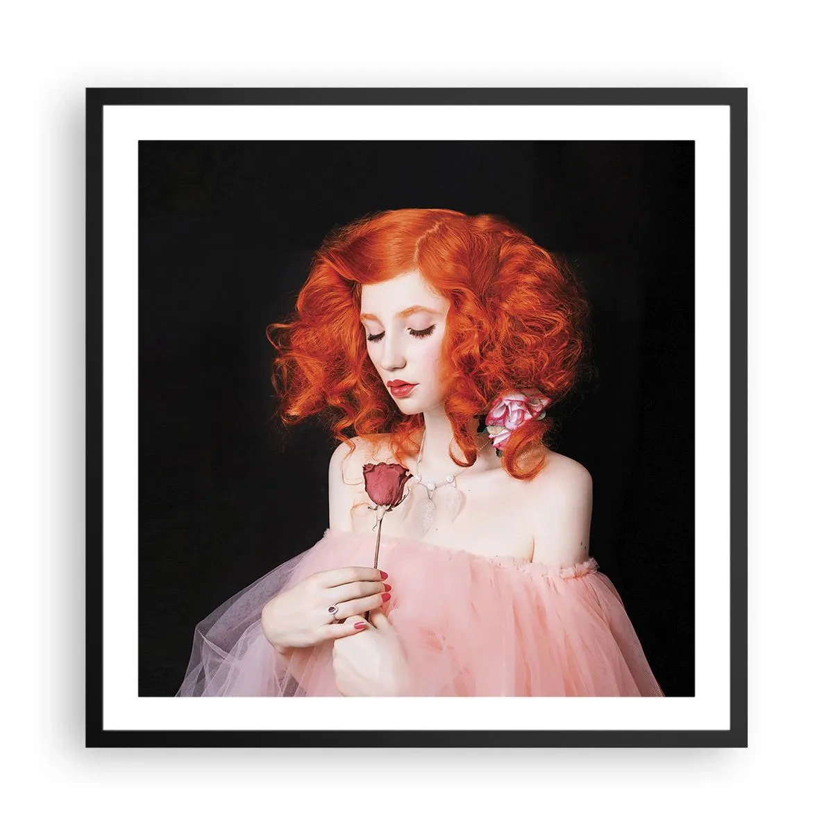 Poster in een zwarte lijst - In barokstijl - 60x60 cm