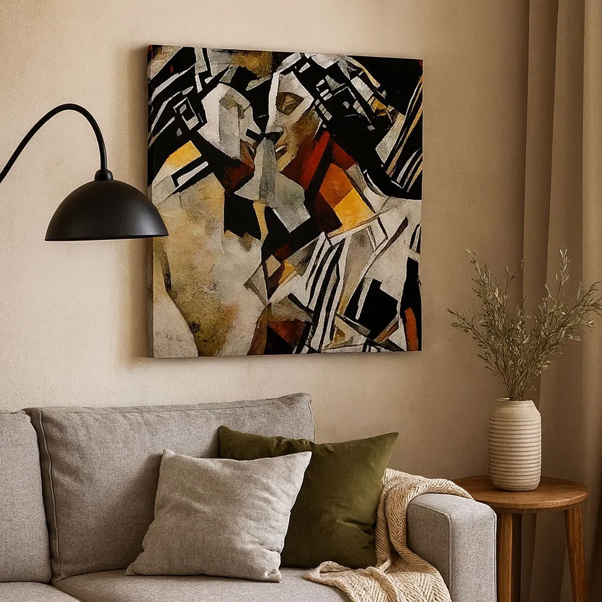 Schilderen op canvas - Een statige kus - 30x30 cm