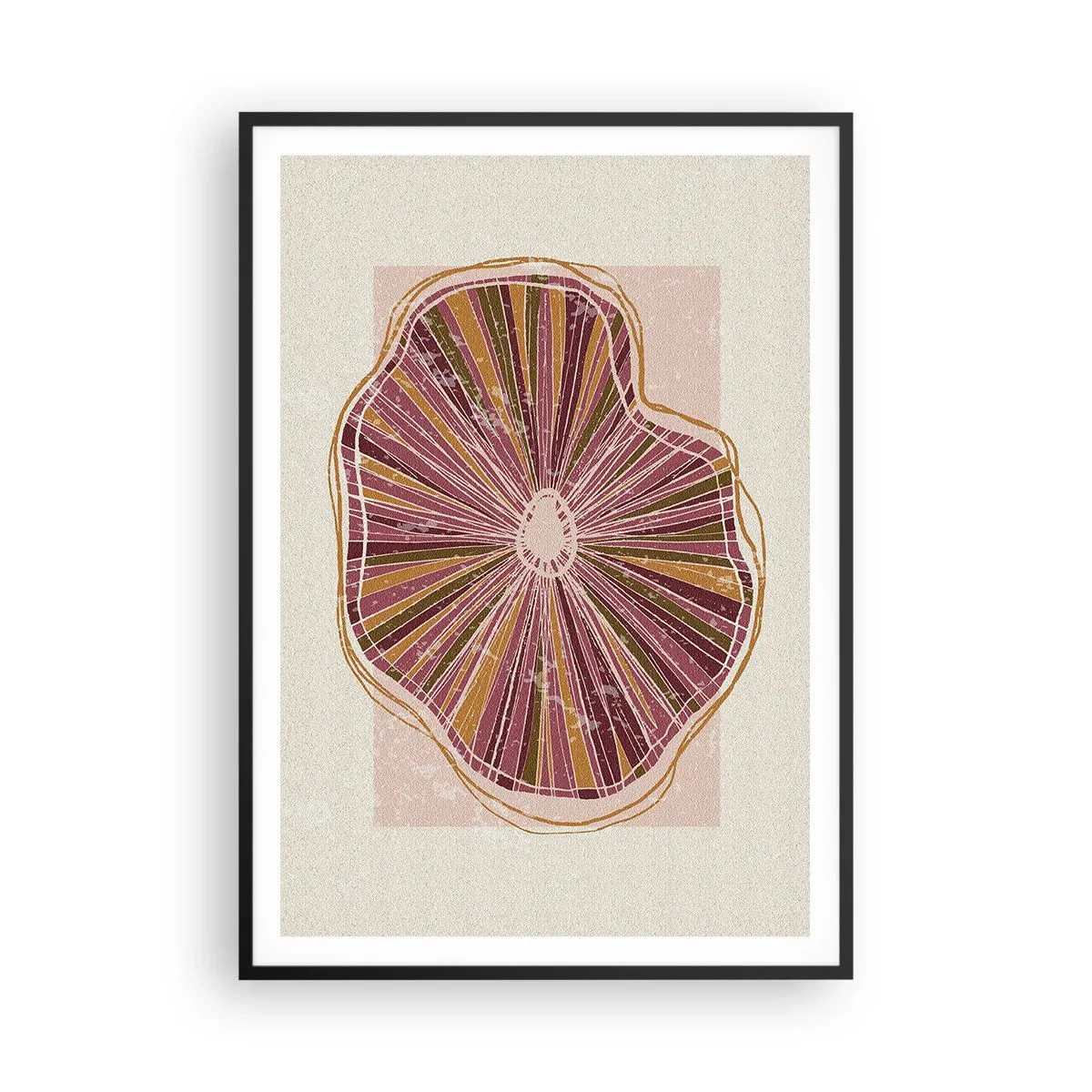 Poster in een zwarte lijst - Stralende abstractie - 70x100 cm
