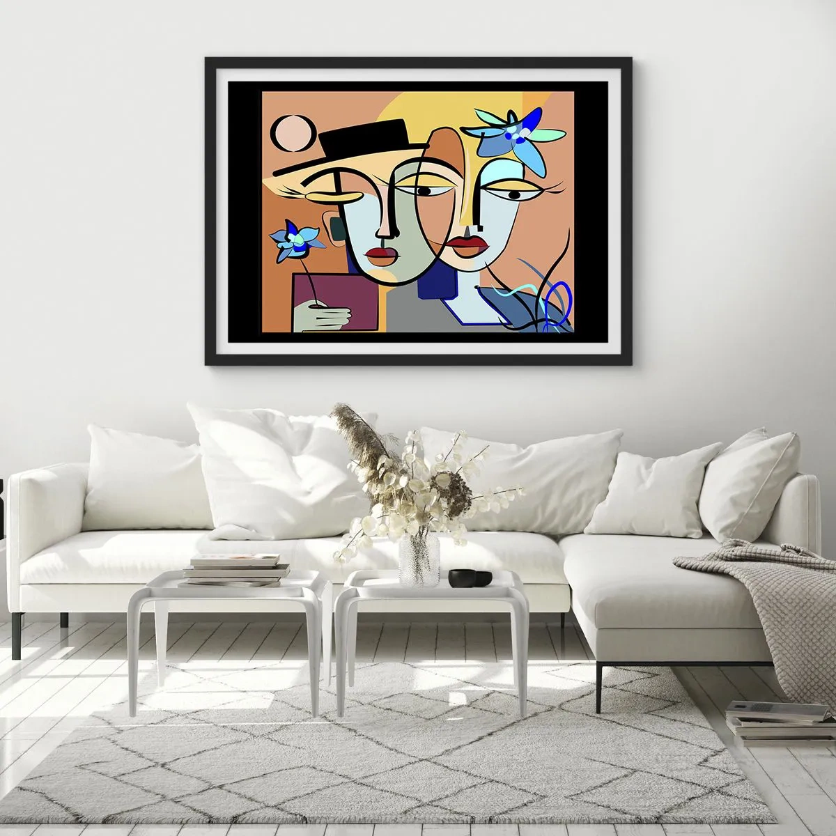 Poster in een zwarte lijst - Picasso's randez-vous - 100x70 cm