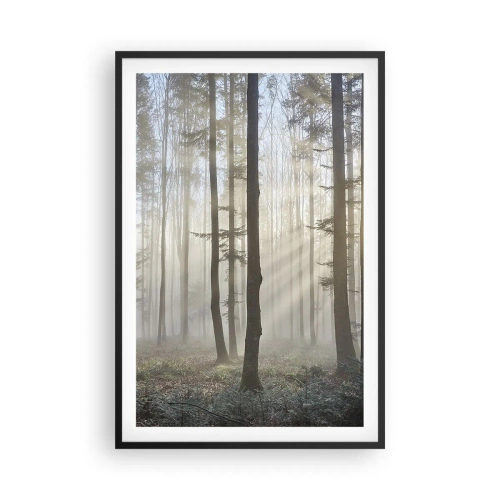 Poster in een zwarte lijst - De mist werd ook wakker - 61x91 cm