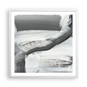 Poster in een witte lijst - Een beslissende beweging - 60x60 cm