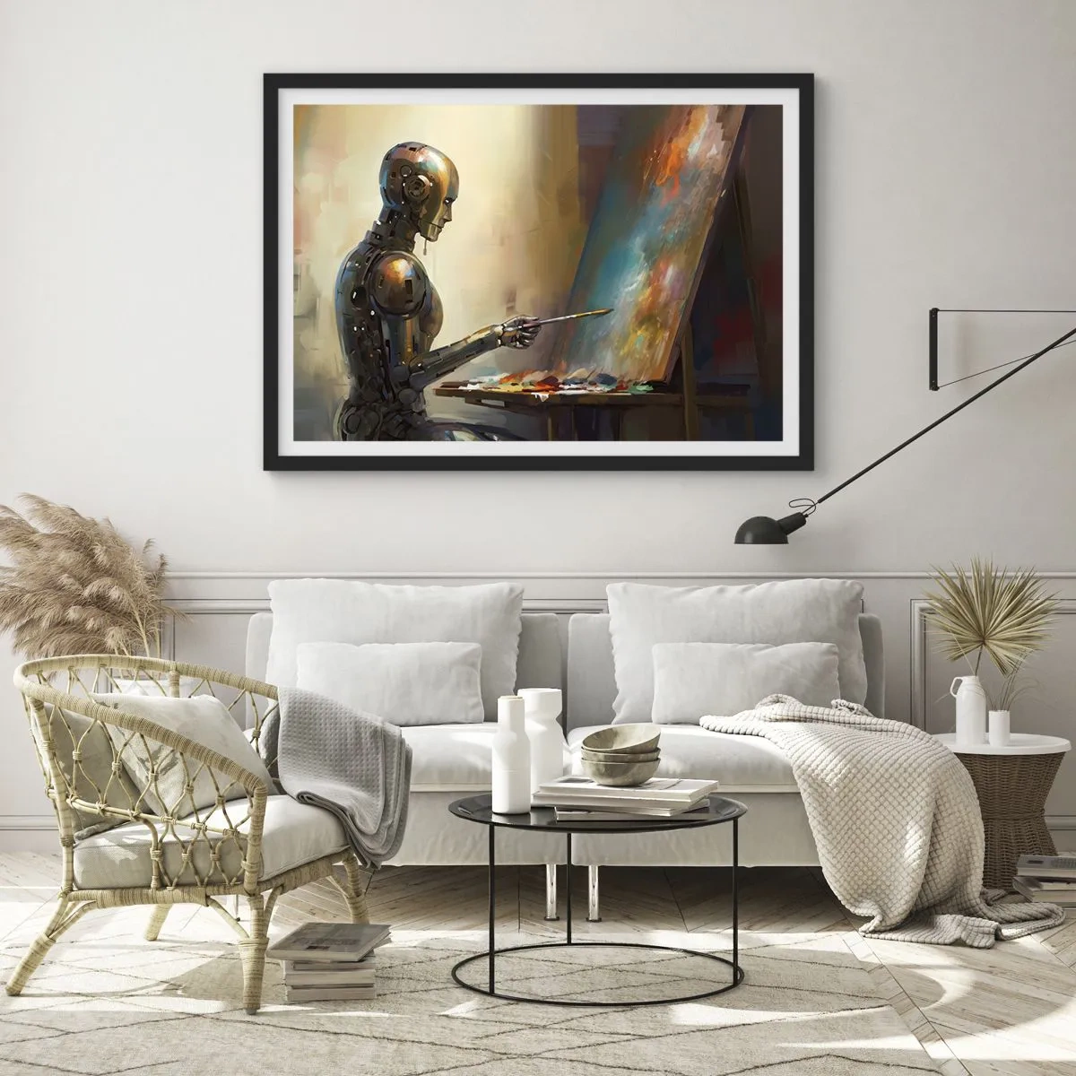 Poster in een zwarte lijst - De kunst van de toekomst - 91x61 cm