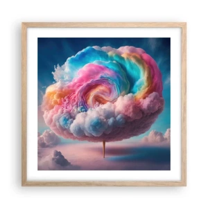 Een poster in een licht eiken lijst - De droom van een pretpark - 50x50 cm