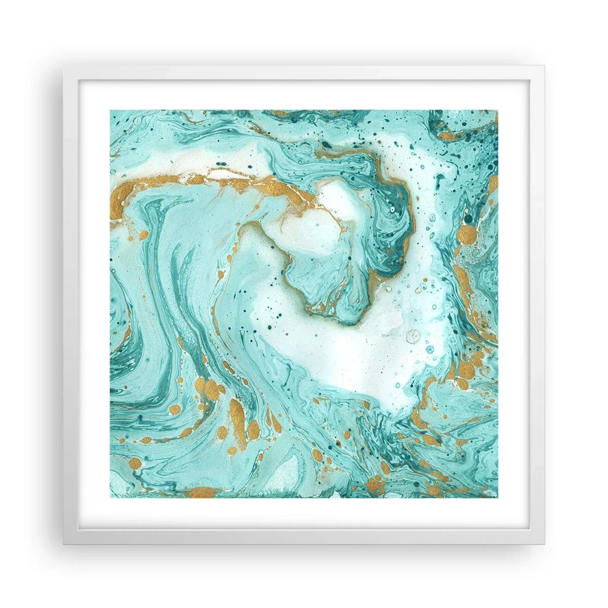 Poster in een witte lijst - Onder de grote golf van het Edo-tijdperk - 50x50 cm