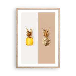 Een poster in een licht eiken lijst - Ananas voor ons - 50x70 cm