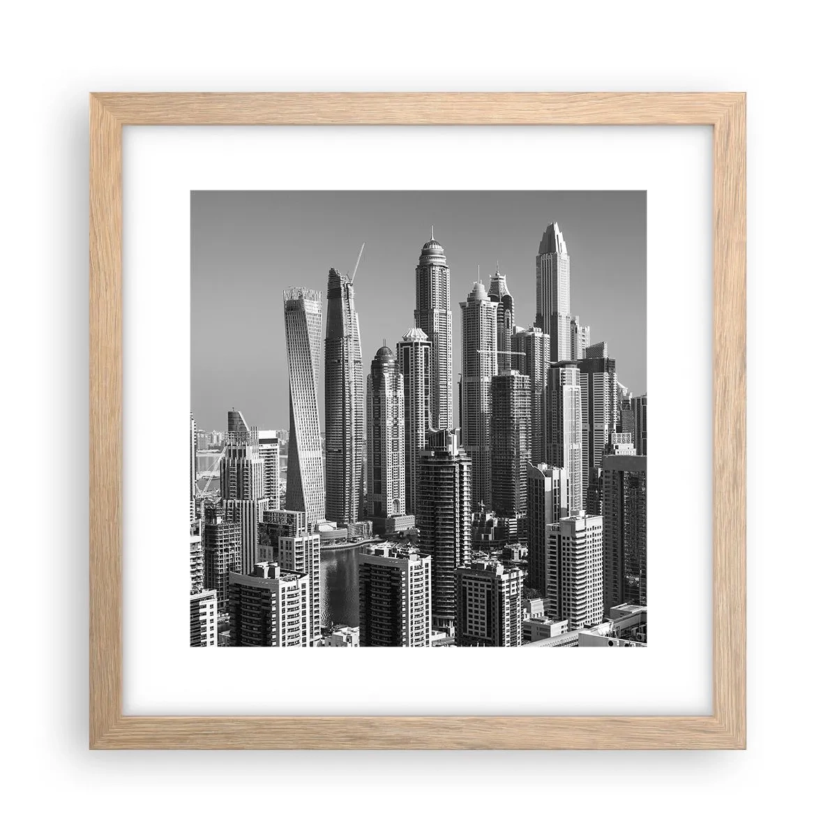 Een poster in een licht eiken lijst - Stad in de woestijn - 30x30 cm