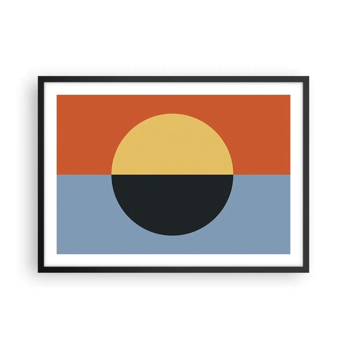 Poster in een zwarte lijst - Een compositie van warmte en koelte - 70x50 cm