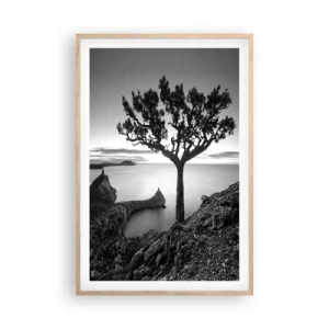 Een poster in een licht eiken lijst - Stilte aan de horizon - 61x91 cm