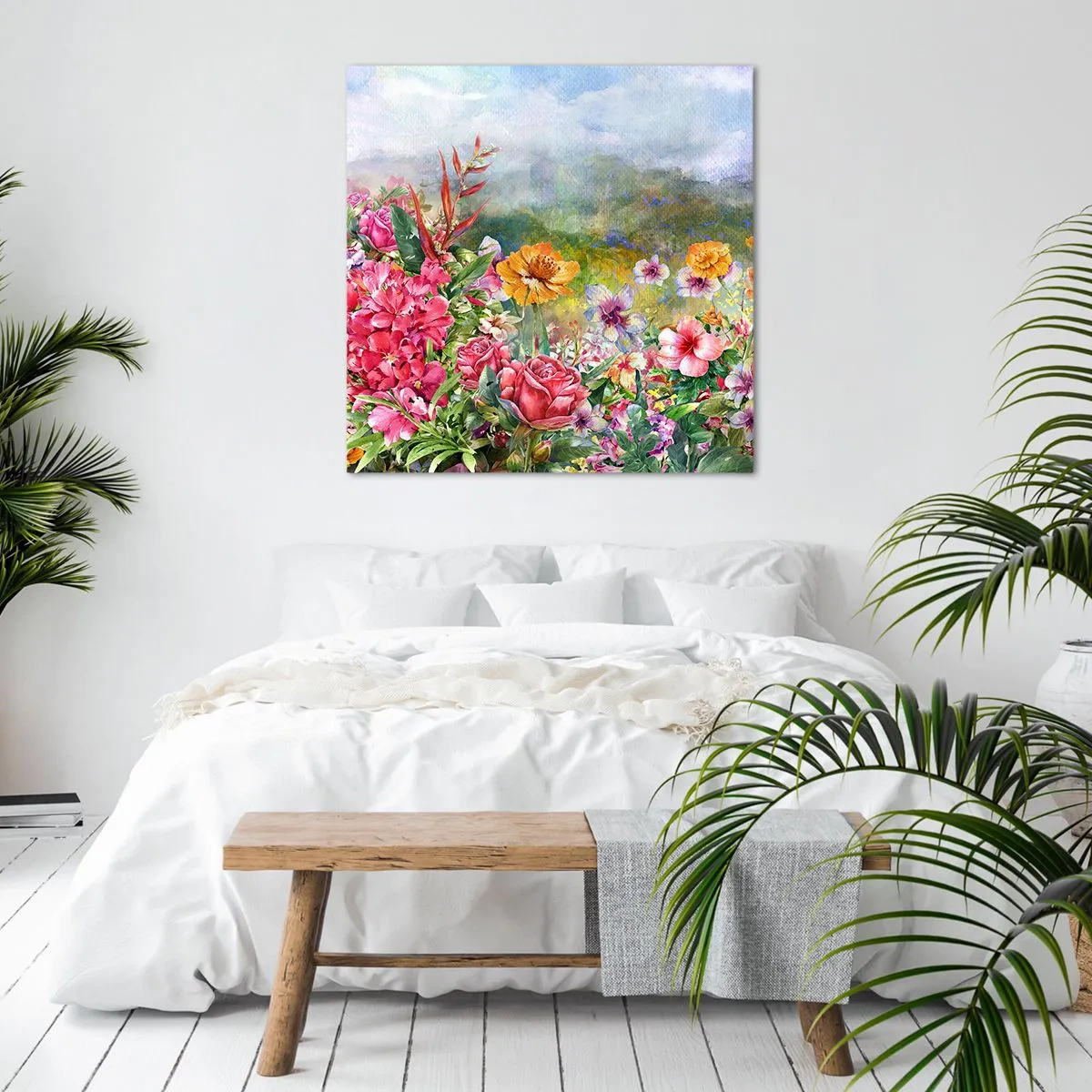 Schilderen op canvas - Een tuin die gek is geworden - 50x50 cm