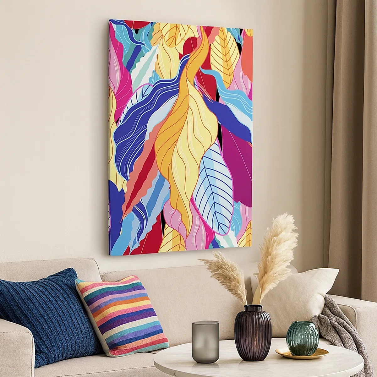 Schilderen op canvas - Een kleurrijke puinhoop - 50x70 cm