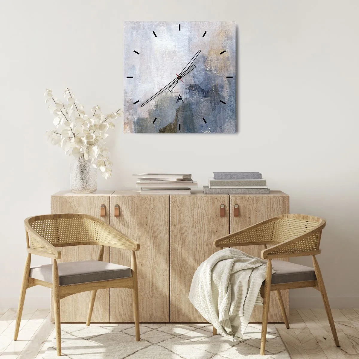 Wandklok - Klok - Kleurtonen en akkoorden - 30x30 cm