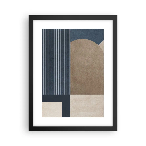 Poster in een zwarte lijst - Een compositie van eenvoud en rondheid - 30x40 cm