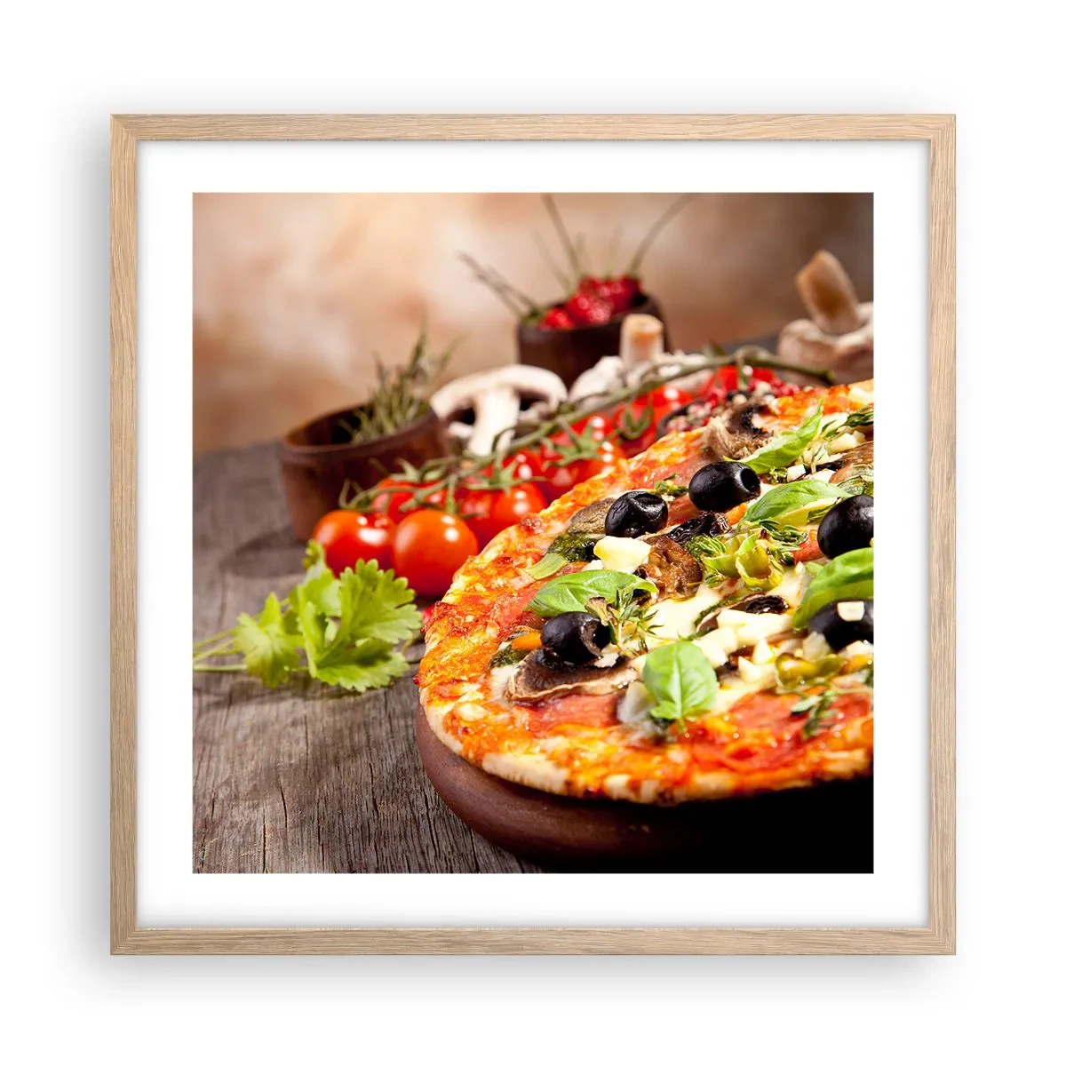 Een poster in een licht eiken lijst - Van de tellurische ingrediënten - 50x50 cm