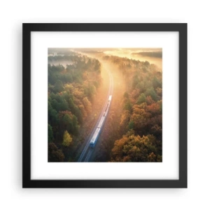 Poster in een zwarte lijst - Herfst reis - 30x30 cm