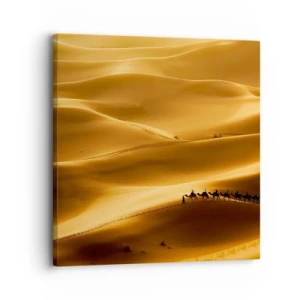 Schilderen op canvas - Caravan in de woestijngolven - 30x30 cm
