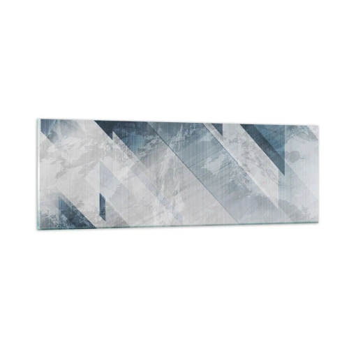 Schilderen op glas - Ruimtelijke compositie - grijze beweging - 90x30 cm