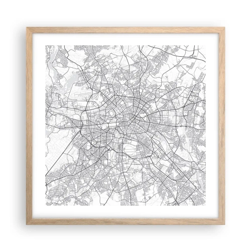 Een poster in een licht eiken lijst - Berlijnse bloem - 50x50 cm