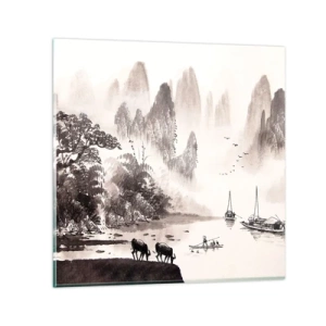 Schilderen op glas - Het exotische alledaagse leven van het Oosten - 50x50 cm