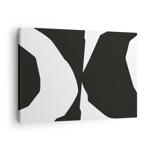 Schilderen op canvas - Abstract contrastpatroon in zwart-wit - 70x50cm - Positief – negatief - Moderne wanddecoratie voor woonkamer en slaapkamer ARTTOR