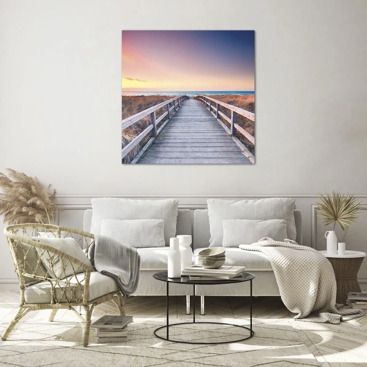Schilderen op glas - Baltische avond aurora - 70x70 cm