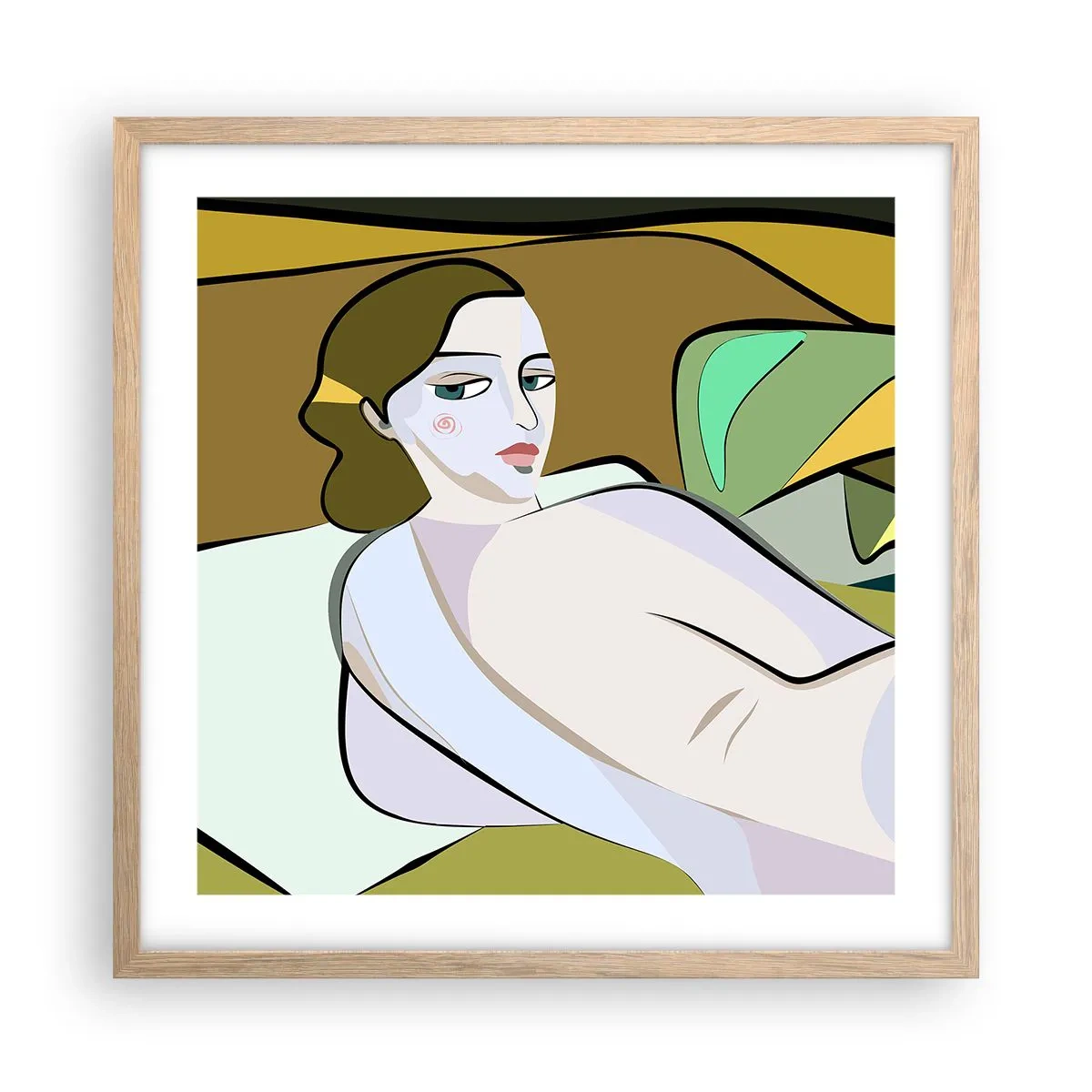 Een poster in een licht eiken lijst - Intiem portret - 50x50 cm